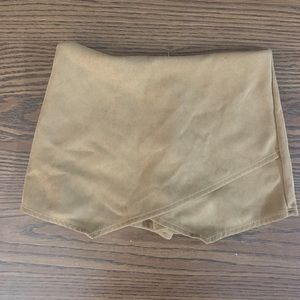 Blue Blush tan suede skort